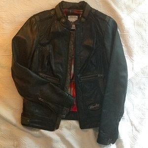 Women's leather jacket riding gear